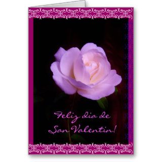 Spanish rosa neon San Valentin / Valentine's day Greeting Cards