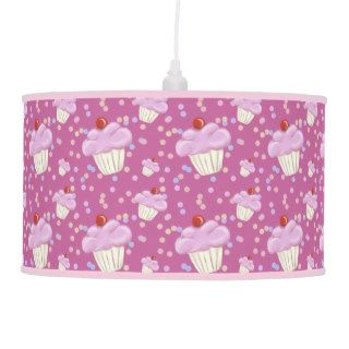 Cute Pink Cupcake Pattern Hanging Lamp