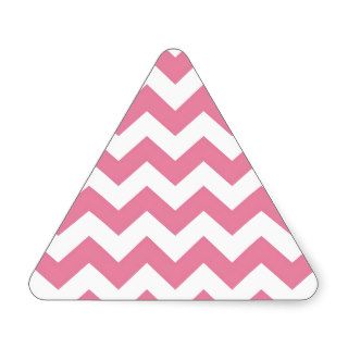 Chevron Design Pink White Triangle Stickers
