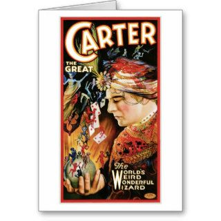 Carter ~ Wizard of Magicians Vintage Magic Act Greeting Cards