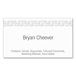 Repeating Word Occupation (Author) Business Card Templates