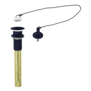 Elizabethan Classics 1 1/4 in. Connection Brass Pull Out Lavatory Drain with Chain Stay in Brass ECLD2 PB