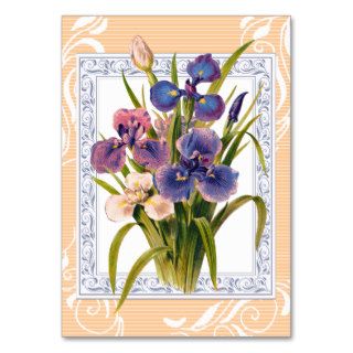 Pink and Purple Iris Flowers Bouquet Business Card Templates