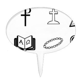 Christian religious signs and symbols cake topper