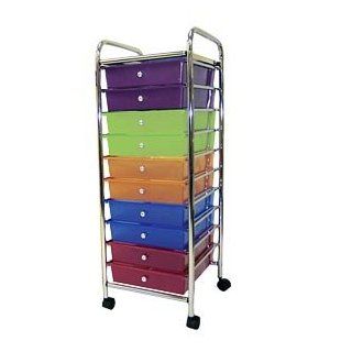 10 Drawer Mobile Organizer Multi Colored Drawers Toys & Games