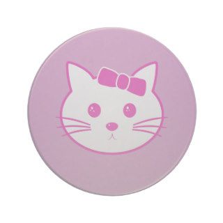 Cartoon Anime Cat Face Coaster