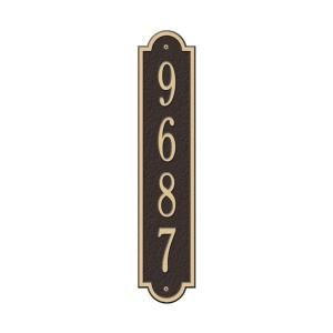 Whitehall Products Rectangular Bronze/Gold Richmond Standard Wall One Line Vertical Address Plaque 3007OG