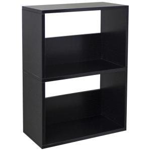 Way Basics Duplex Black zBoard 2 Shelf Stackable, Eco Friendly, Tool Free Assembly Bookcase WB 2SR BK