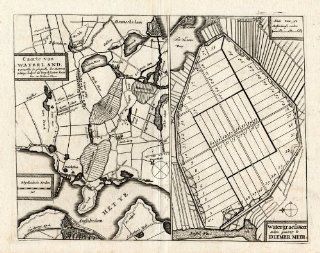 Antique Map WATERGRAAFSMEER NETHERLANDS Colom 1635   Etchings Prints