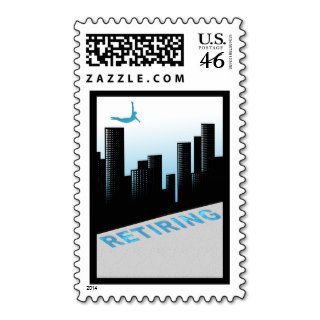 diving into retirement postage stamp