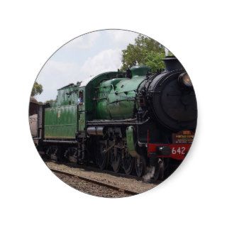 Green Steam Train Stickers
