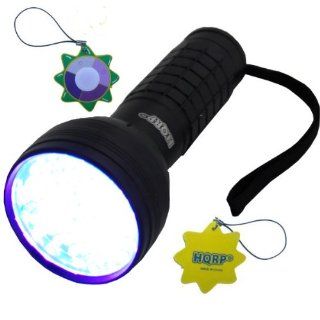 HQRP UV Flashlight with 390nm for Detecting Blood on the Surface plus HQRP UV Meter   Basic Handheld Flashlights  