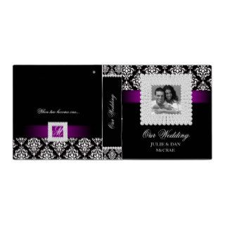 Elegant Wedding Jewels Purple Black White Photo Binders