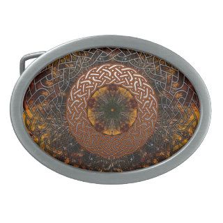 Fall Celtic Knot circle Oval Belt Buckle