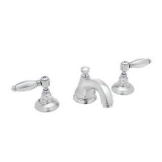 Rohl A1808LHAPC Country Bath Widespread Lavatory with Hex Metal Levers Pop Up and Hex Spout, Polished Chrome   Touch On Bathroom Sink Faucets  