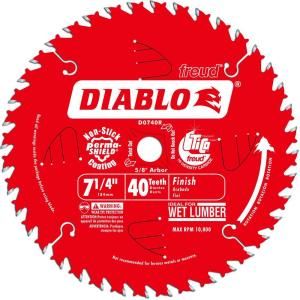 Diablo 7 1/4 in. x 40 Tooth Carbide Circular Saw Blade D0740R