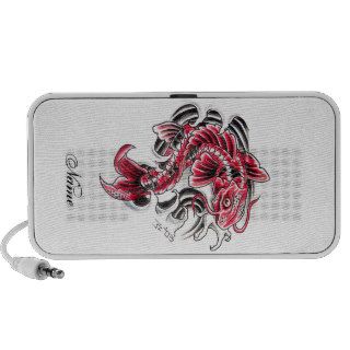 Cool Oriental Japanese Red Koi Carp Fish tattoo Travel Speaker