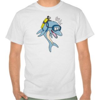 funny scuba diving dolphin shirt
