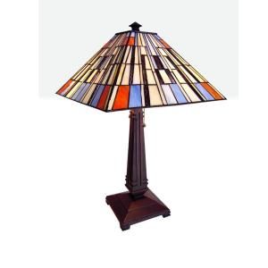 Chloe Lighting Mission 15 in. 2 Light Tiffany style Table Lamp with Shade DISCONTINUED CH22B1119 TL2