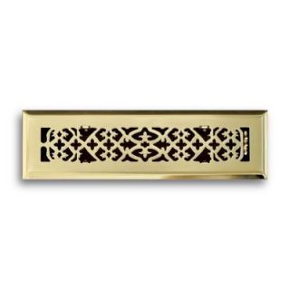 T.A. Industries 02 in. x 10 in. Ornamental Scroll Floor Diffuser Finished in Polished Brass H164 OPB 02X10