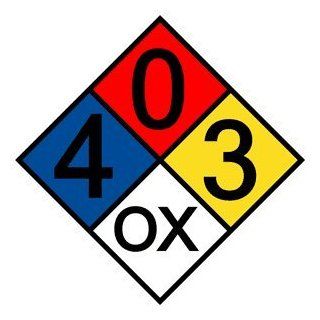 NFPA 704 4 0 3 Ox Sign NFPA PRINTED 403OX NFPA Diamonds  Message Boards 