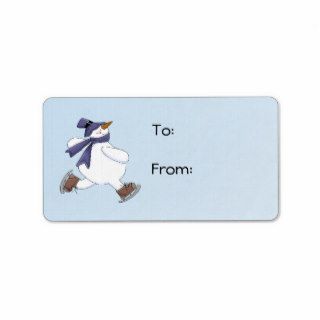 Playful Snowman Gift Tag Custom Address Labels