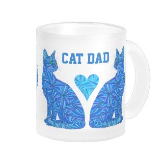 Custom Cat Dad Abstract Sitting Cats Cup Mugs