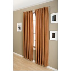 Zara Flocked Stripe Lined Rod 96 inch Pocket Panel Curtains