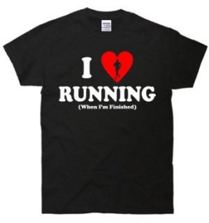 TeeShirtPalace Men's "I Love Running When I'm Finished" T Shirt Fashion T Shirts Clothing