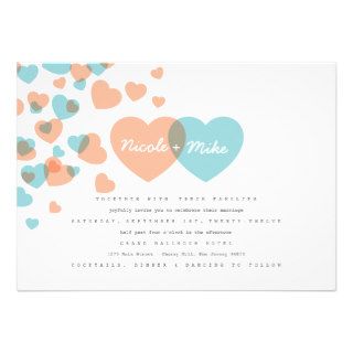 Pastel Hearts Wedding Invitation