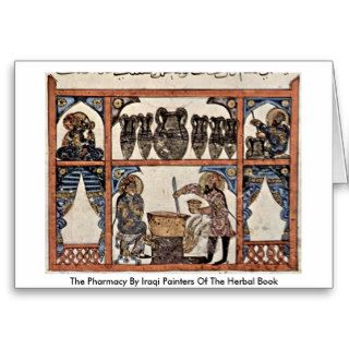 The Pharmacy By Iraqi Painters Of The Herbal Book Greeting Cards