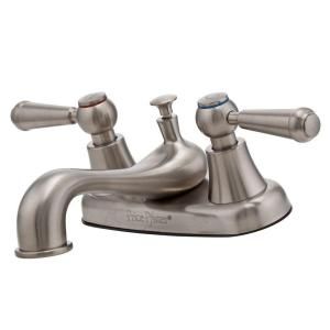 Pfister Pfirst Series 4 in. Centerset 2 Handle Mid Arc Bathroom Faucet in Brushed Nickel G148600K