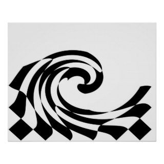 Checkerboard Wave Poster
