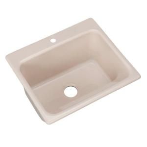 Thermocast Kensington Drop in Acrylic 25x22x12 in. 1 Hole Single Bowl Utility Sink in Shell 21108