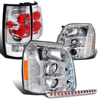 5Pc Clear Yukon Xl Led Projector Headlights+Tail Lamps+Led 3Rd Brake Light Automotive