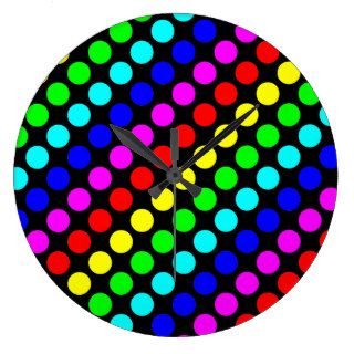 Rainbow Polka Dots Round Wallclock