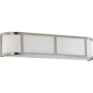 Lite Line Odeon 3 Light Brushed Nickel Wall Sconce with Satin White Glass HD 2873