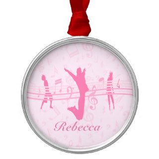 Personalized Music Dance and Drama Pink Christmas Ornament