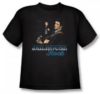 Elvis Jailhouse Rock Youth Black T Shirt ELV697 YT Fashion T Shirts Clothing