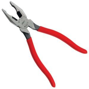 URREA 8 5/8 in. Long Rubber Grip Universal Pliers   Side Cutting, Curved Jaws 258G