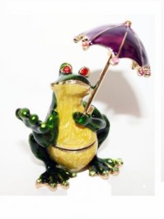 Colorful Frog With Umbrella Metal Pill Box Pill Box Clothing