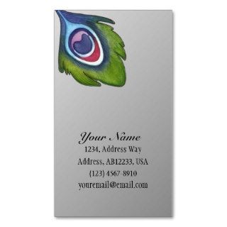 Peacock feather business cards