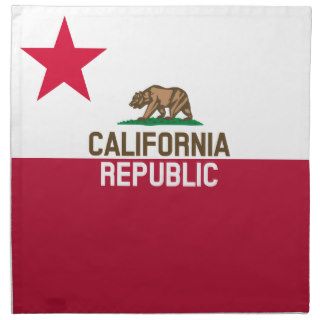 CALIFORNIA REPUBLIC State Flag Fitted Designs Cloth Napkin