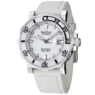 Paul Picot Men's P1151.B.SG.4000.1614 'Yachtman' White Dial White Rubber Strap Watch Paul Picot Men's More Brands Watches