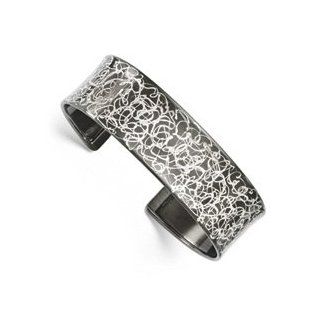 Leslies Sterling Silver and Ruthenium plated Cuff Bangle Cyber Monday Special Cuff Links Jewelry