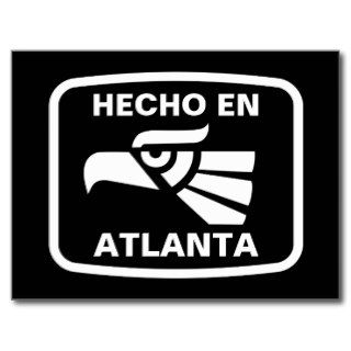 Hecho en Atlanta personalizado custom personalized Postcards