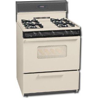 Premier 30 Inch Gas Range With Electronic Ignition And Sealed Burners, 10 Inch Backguard, Bisque   SMK240T Appliances