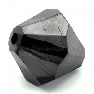 Acrylic Spacer Beads Bicone Black Faceted 14x14mmHoleApprox