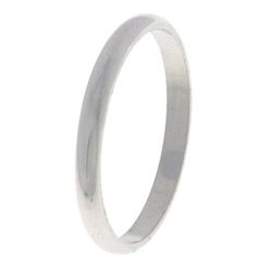 10k White Gold Men's Half round 2 mm Wedding Band Men's Rings