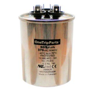 CAPACITOR 50+5 MFD 370 VAC ROUND ONETRIP PARTS REPLACEMENT FOR RHEEM RUUD WEATHERKING 43 25133 25